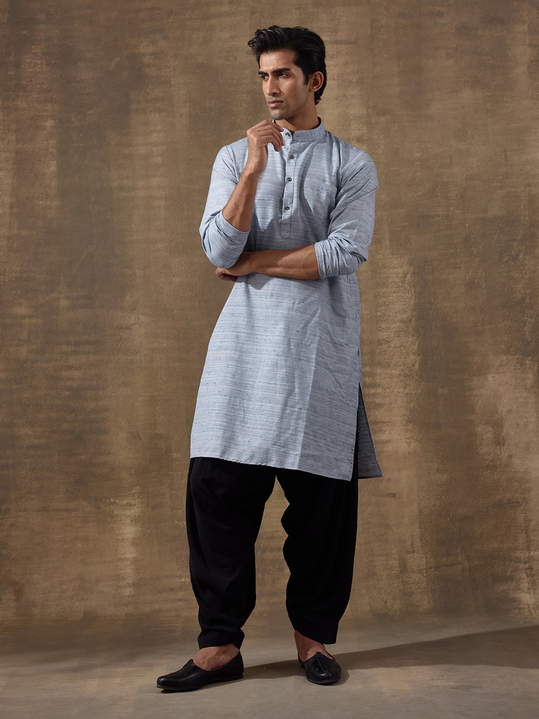 Light Blue Khadi Men's Kurta