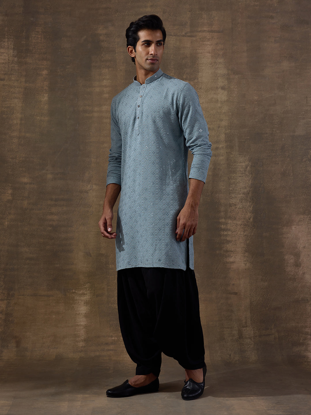 Pastel Blue Chikankari Men's Kurta