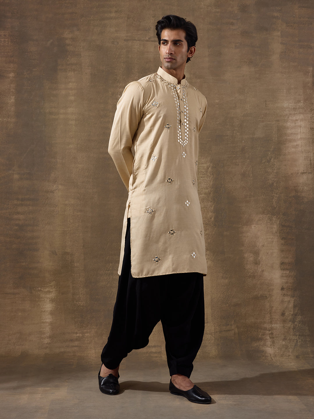Balanced Beige Mirrored Men's Kurta