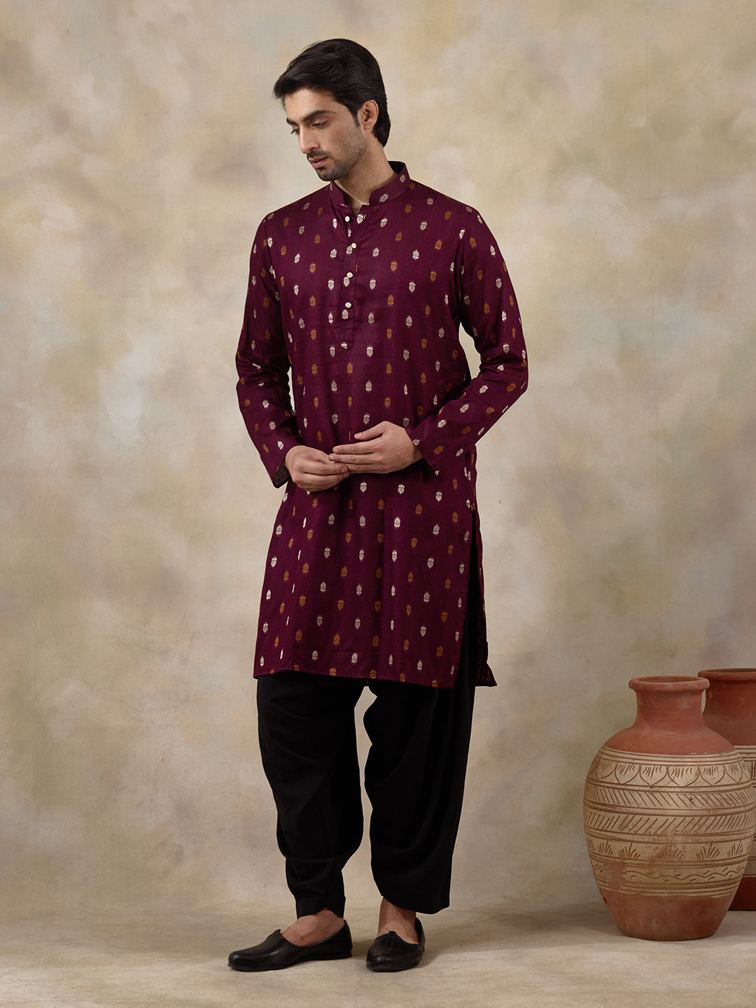 Traditional Purple Ethnic Men's Kurta