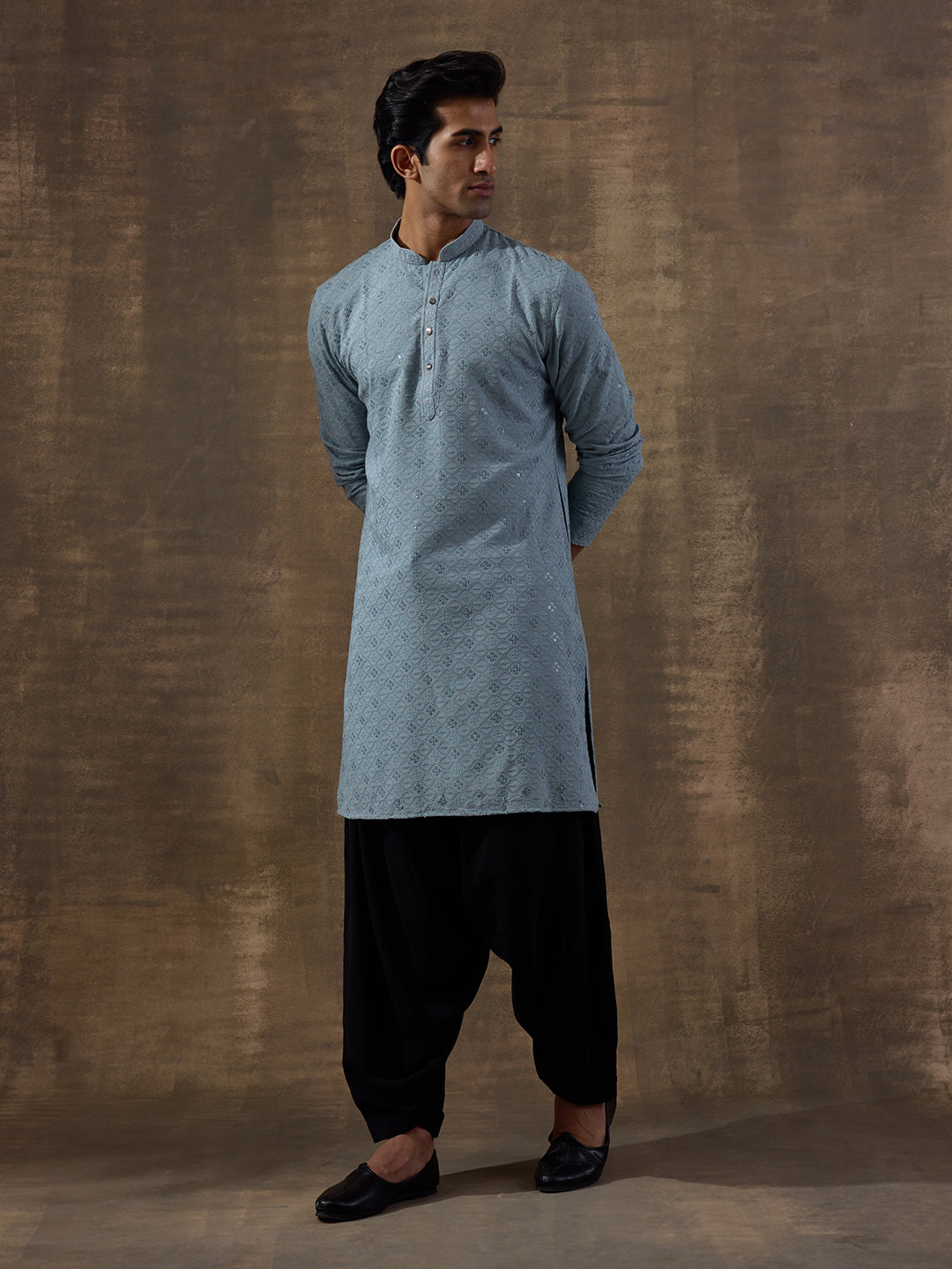 Pastel Blue Chikankari Men's Kurta