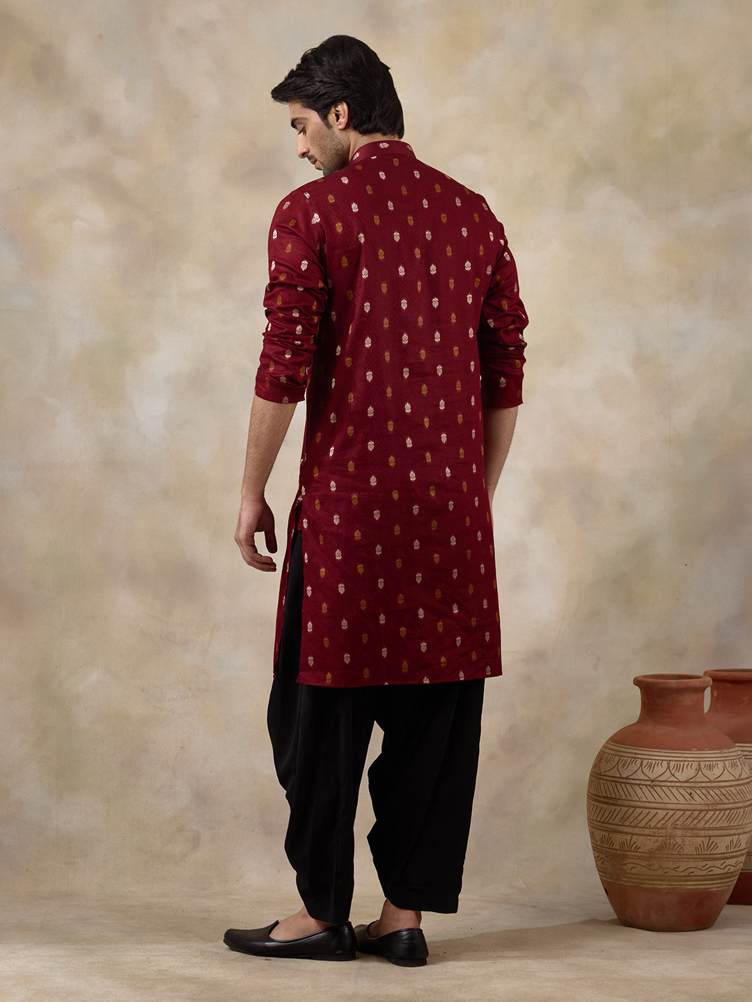 Traditional Maroon Ethnic Men's Kurta