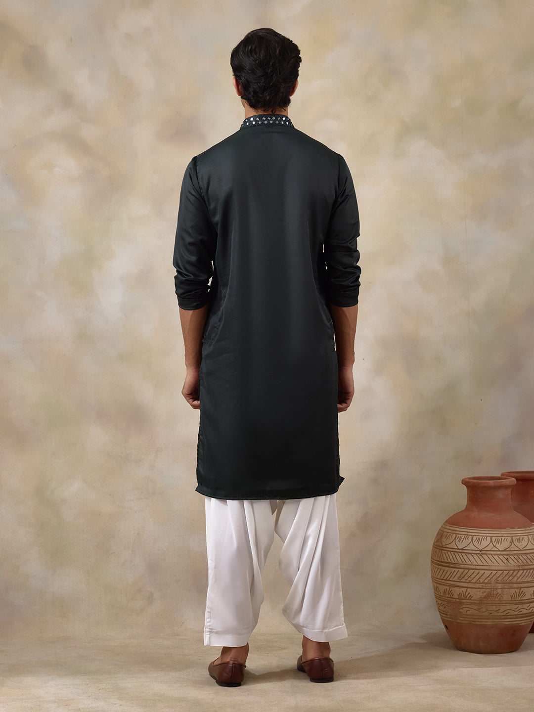 Deep Green Mirror's Men's Kurta