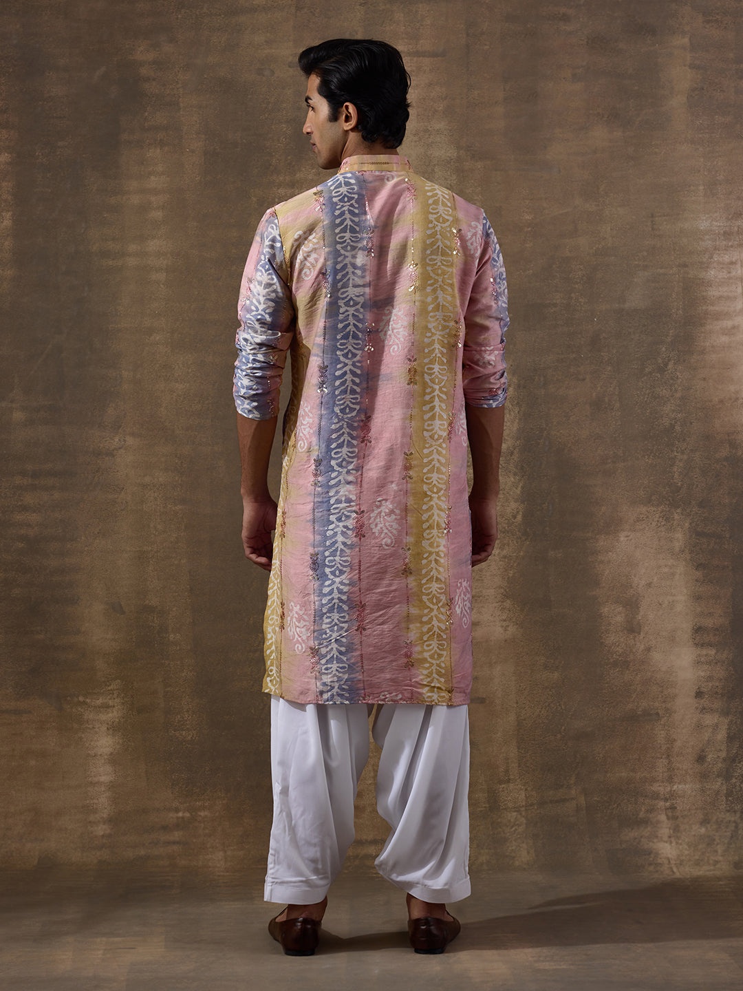 Vibrant Pink Batik Printed Men's Kurta