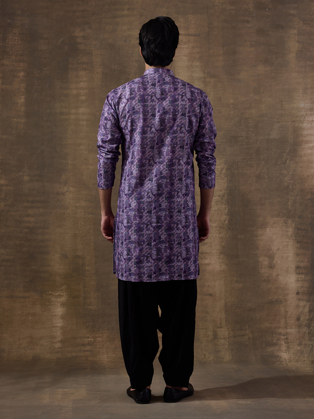 Passionate Purple Abstract Printed Men's Kurta