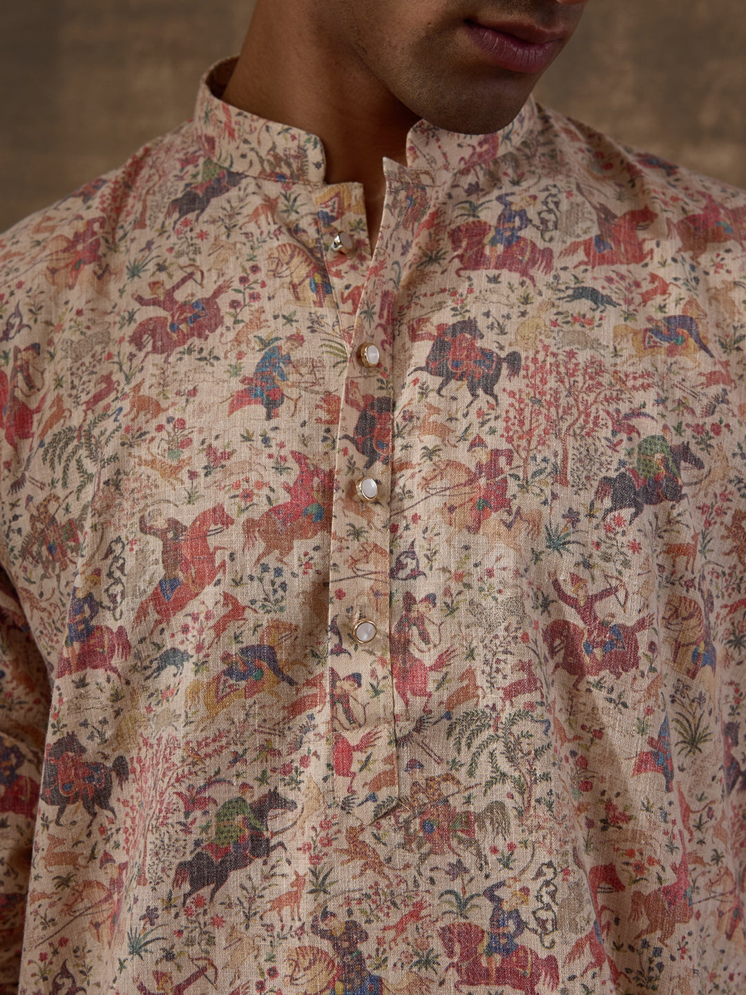 Traditional Motifs Multicolor Men's Kurta