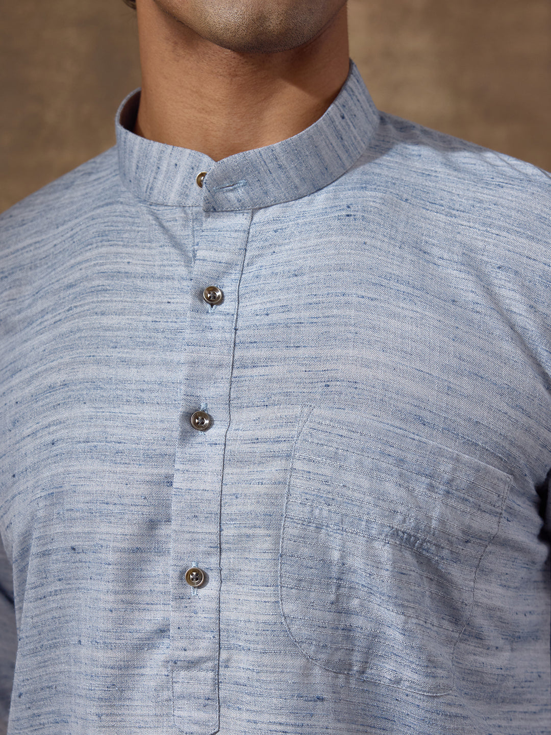 Light Blue Khadi Men's Kurta