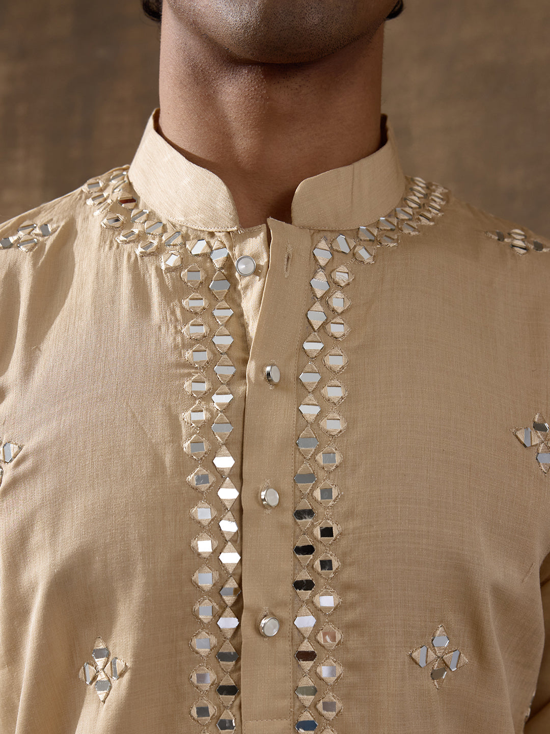 Balanced Beige Mirrored Men's Kurta