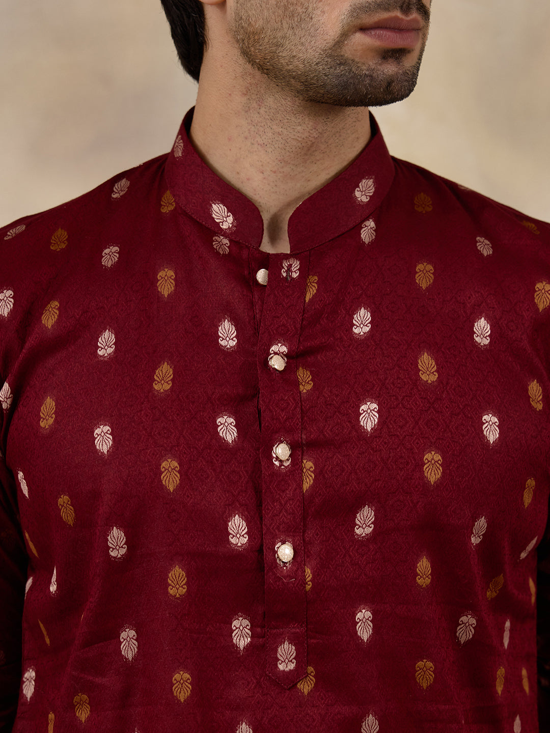 Traditional Maroon Ethnic Men's Kurta