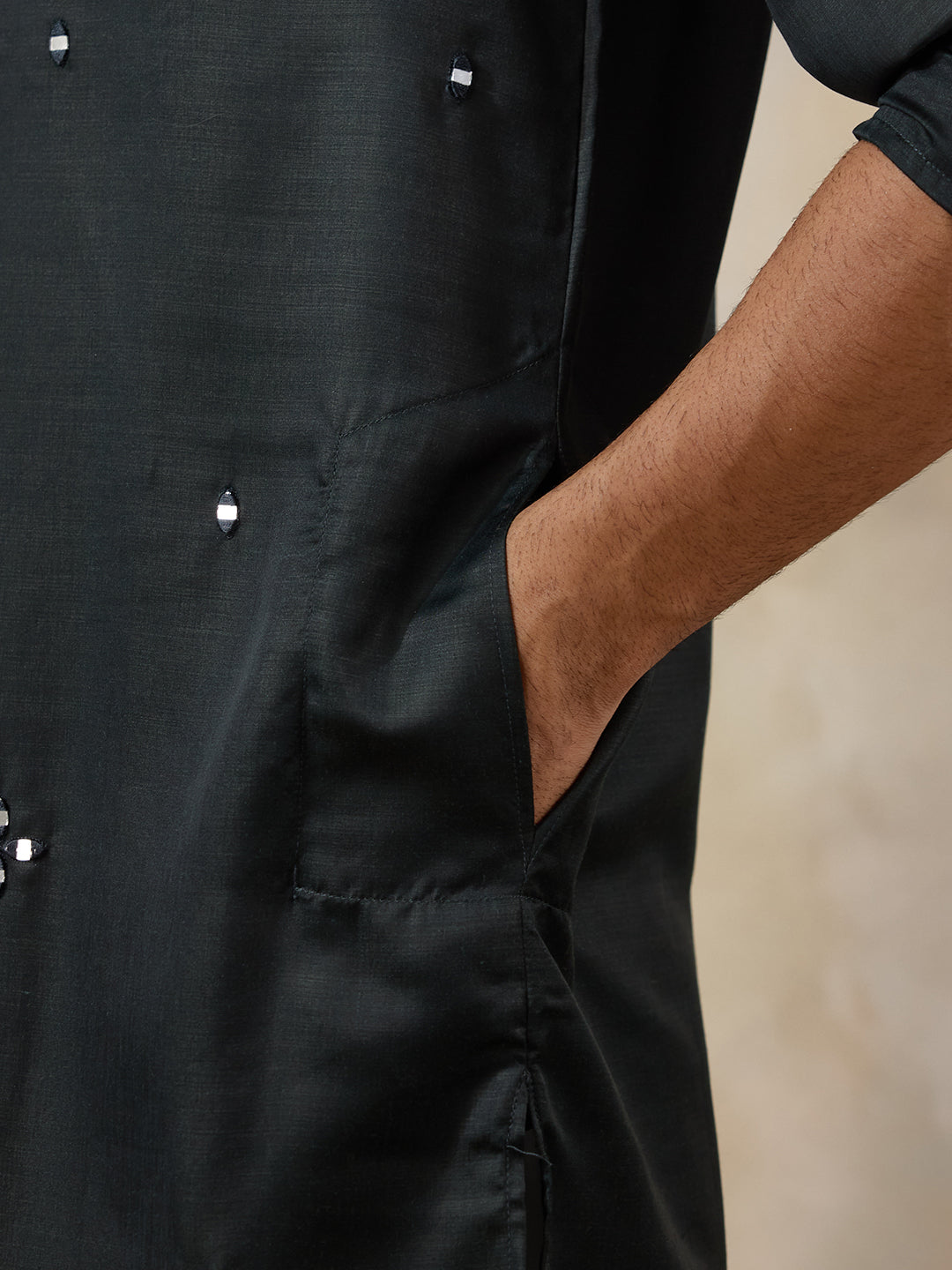 Deep Green Mirror's Men's Kurta