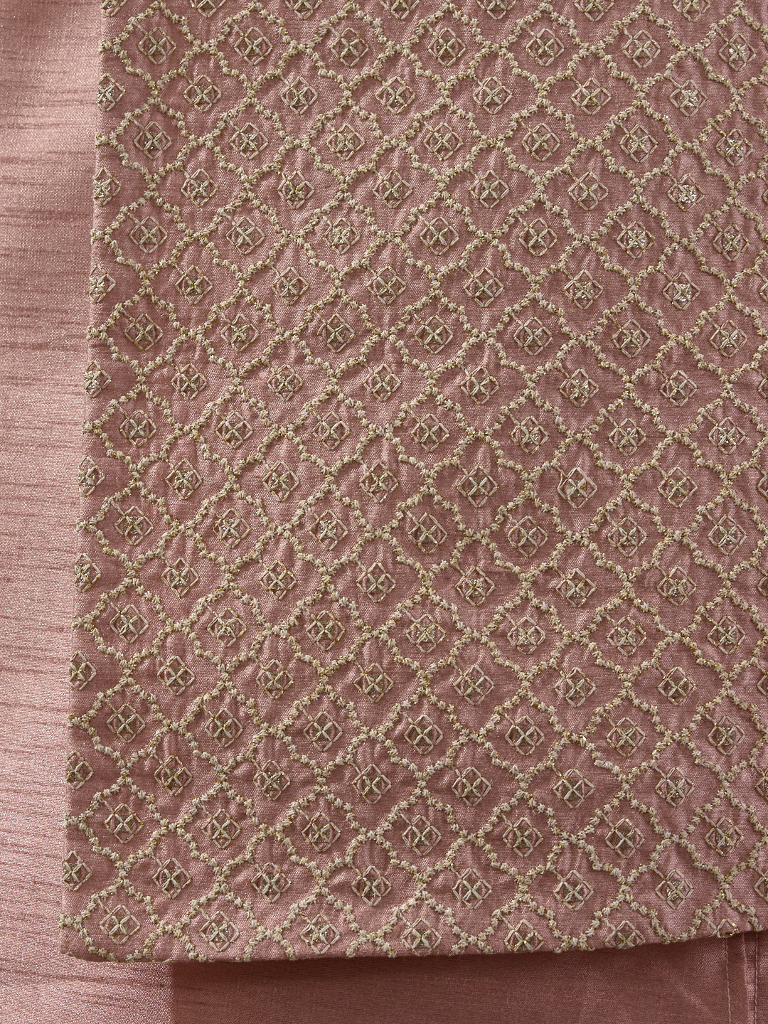 Pastel Pink Sequinned Men's Kurta Set with Long Jacket