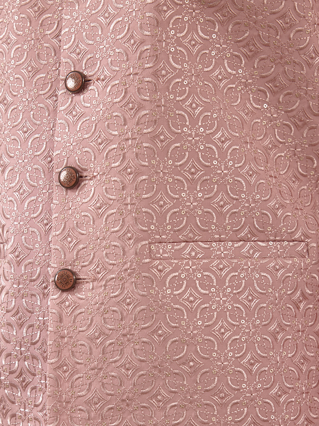 Peachy Peach Embroidered Men's Kurta Set