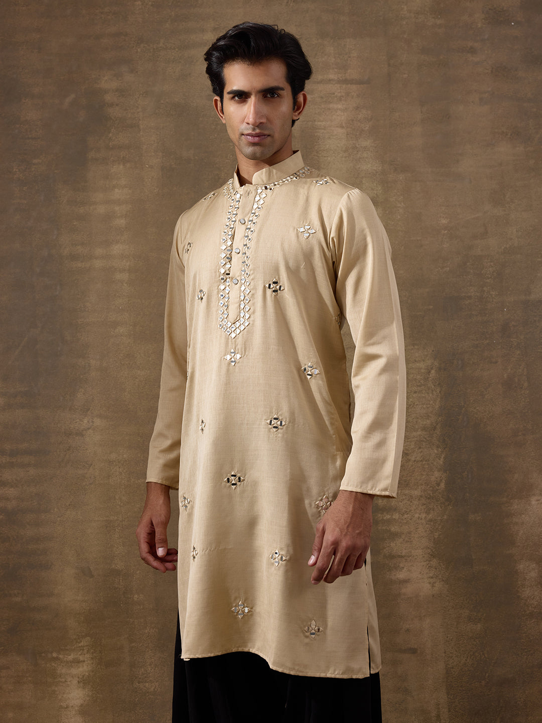 Balanced Beige Mirrored Men's Kurta