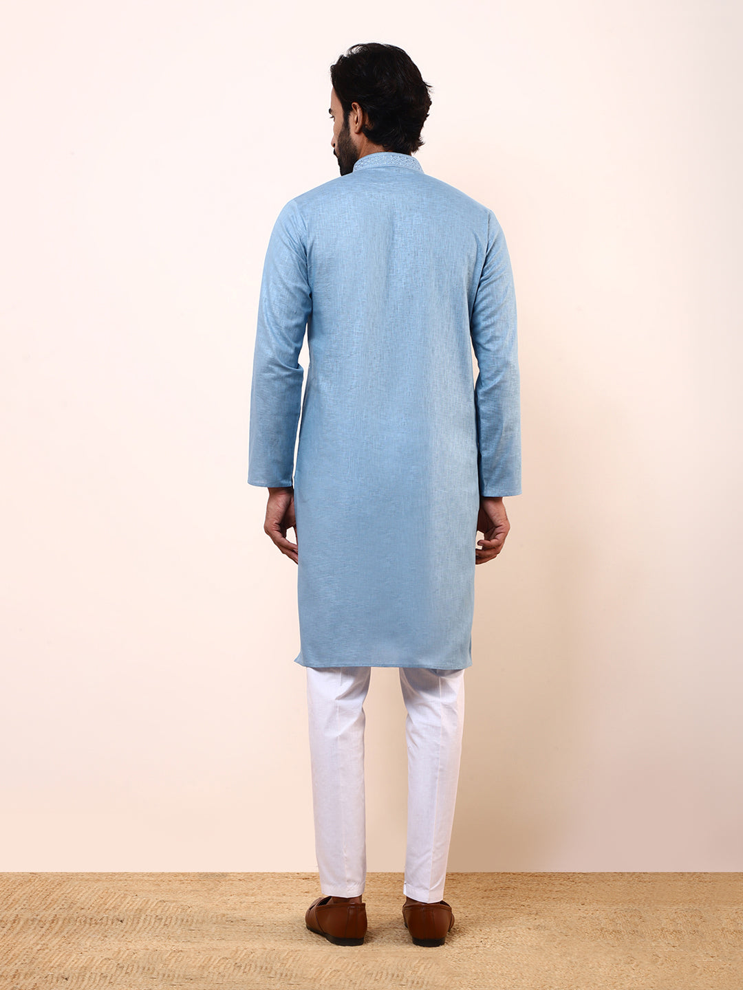 Celestial Blue Linen Men’s Kurta