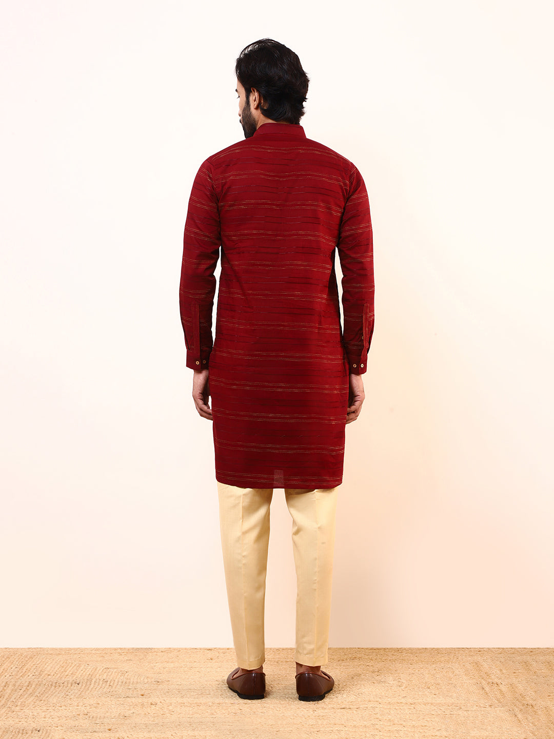 Deep Maroon Solid Men’s Kurta