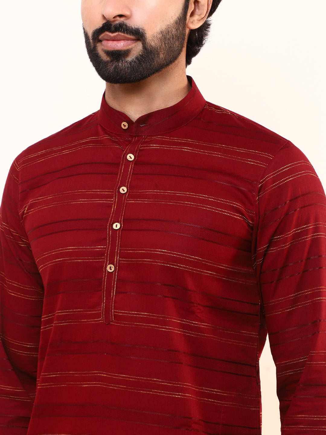 Deep Maroon Solid Men’s Kurta