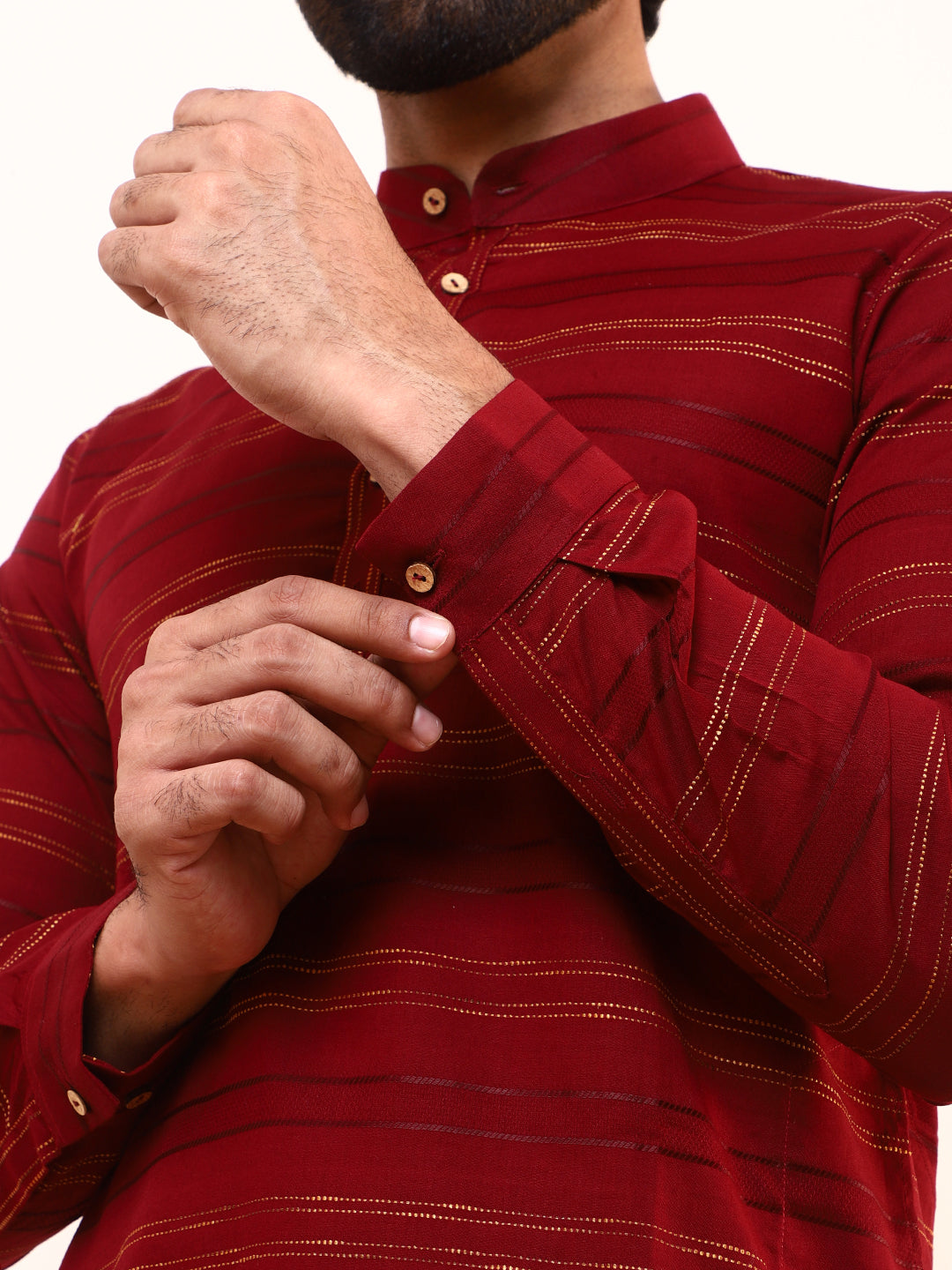 Deep Maroon Solid Men’s Kurta