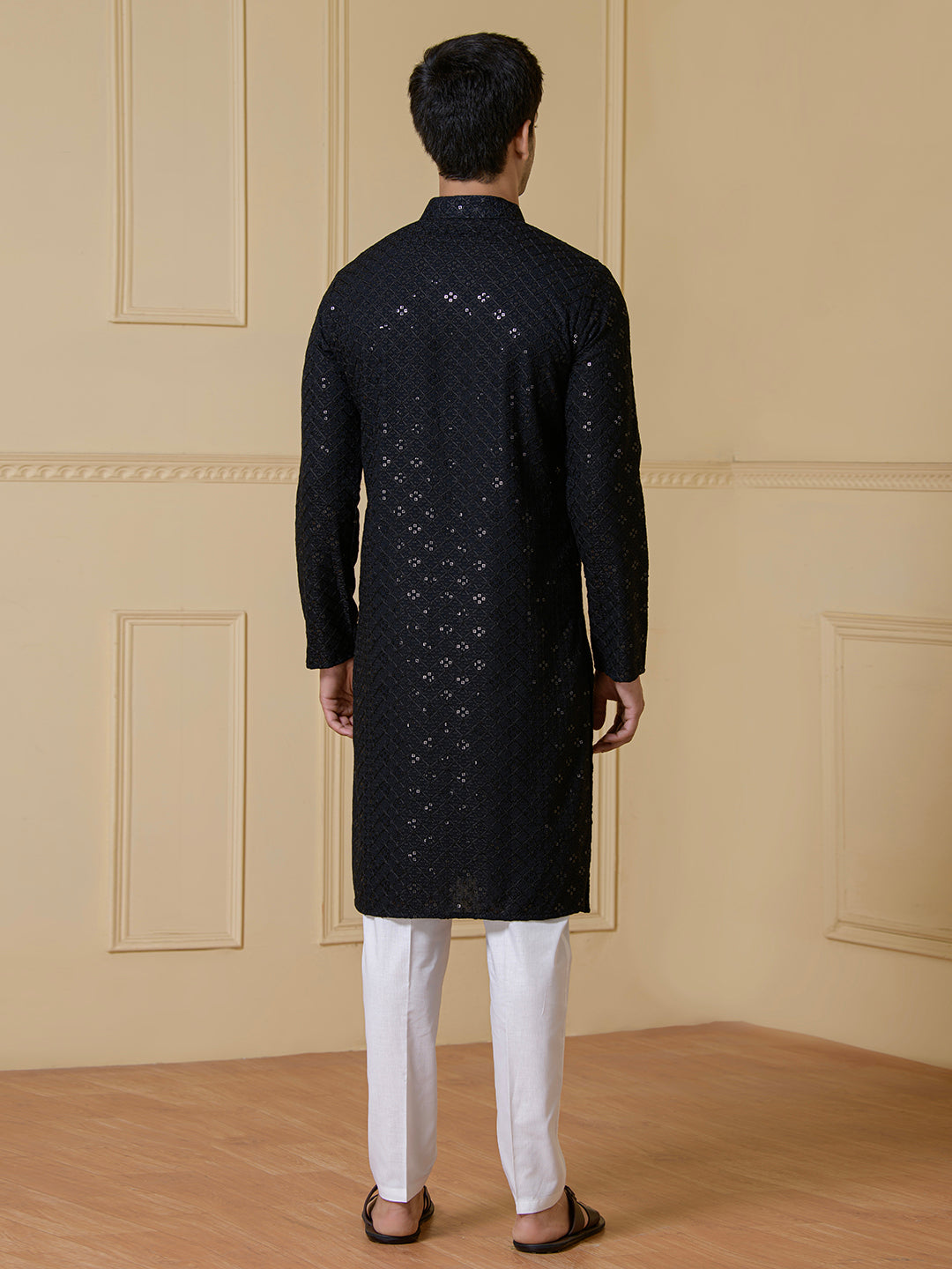 Midnight Black Chikankari Men’s Kurta