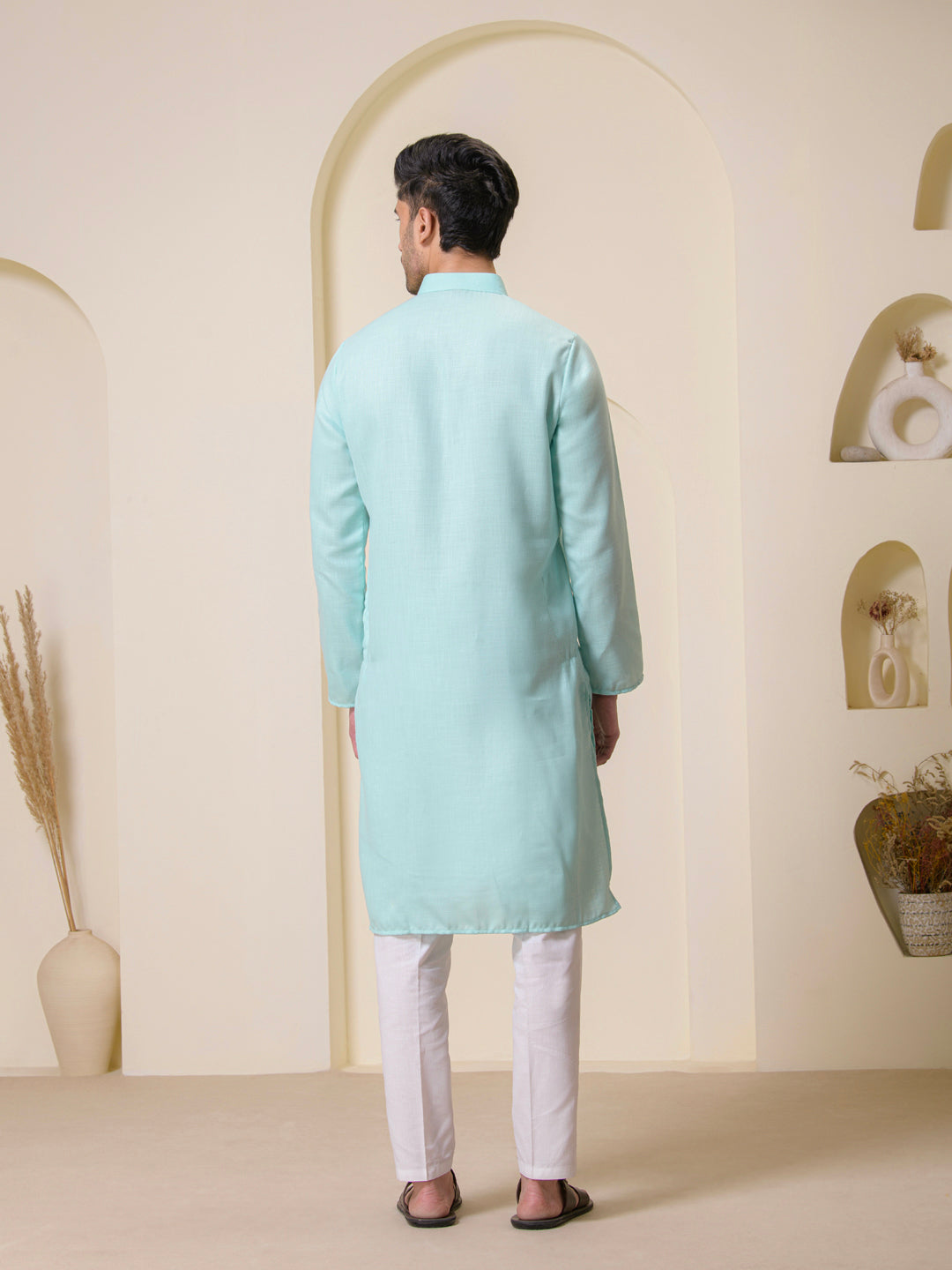 Sky Blue Solid Men’s Kurta