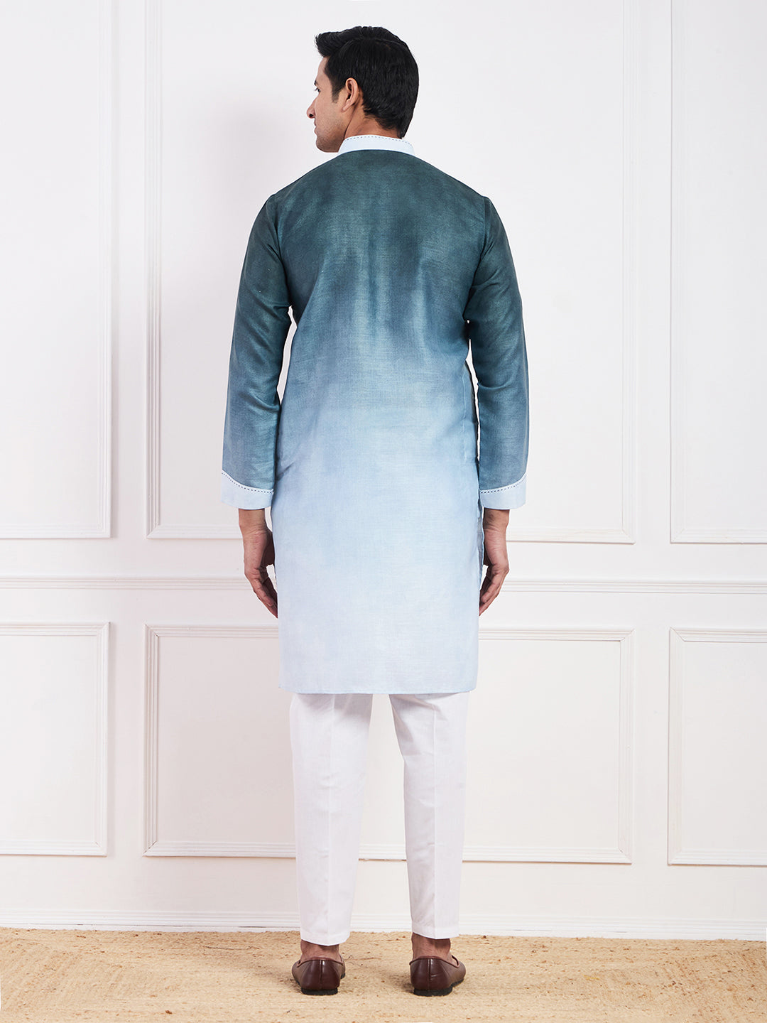Dark Green Ombre Men's Kurta