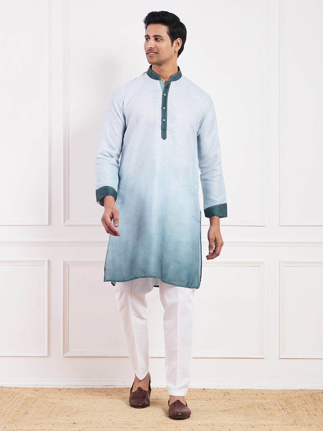 Light Green Ombre Men's Kurta