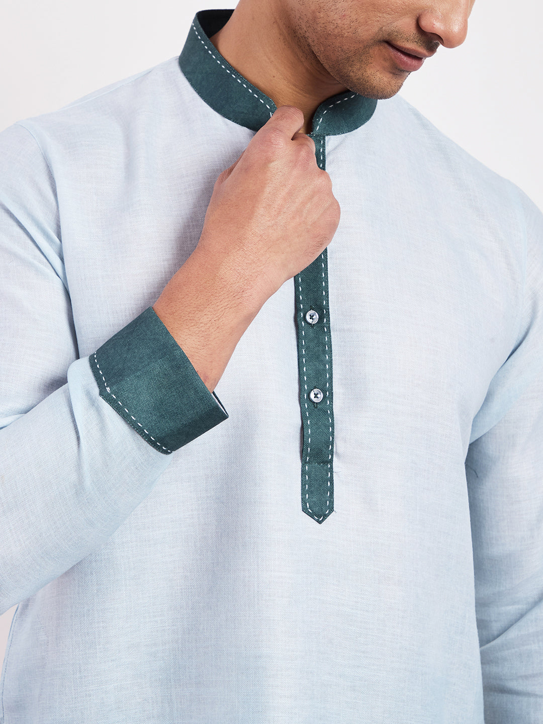 Light Green Ombre Men's Kurta