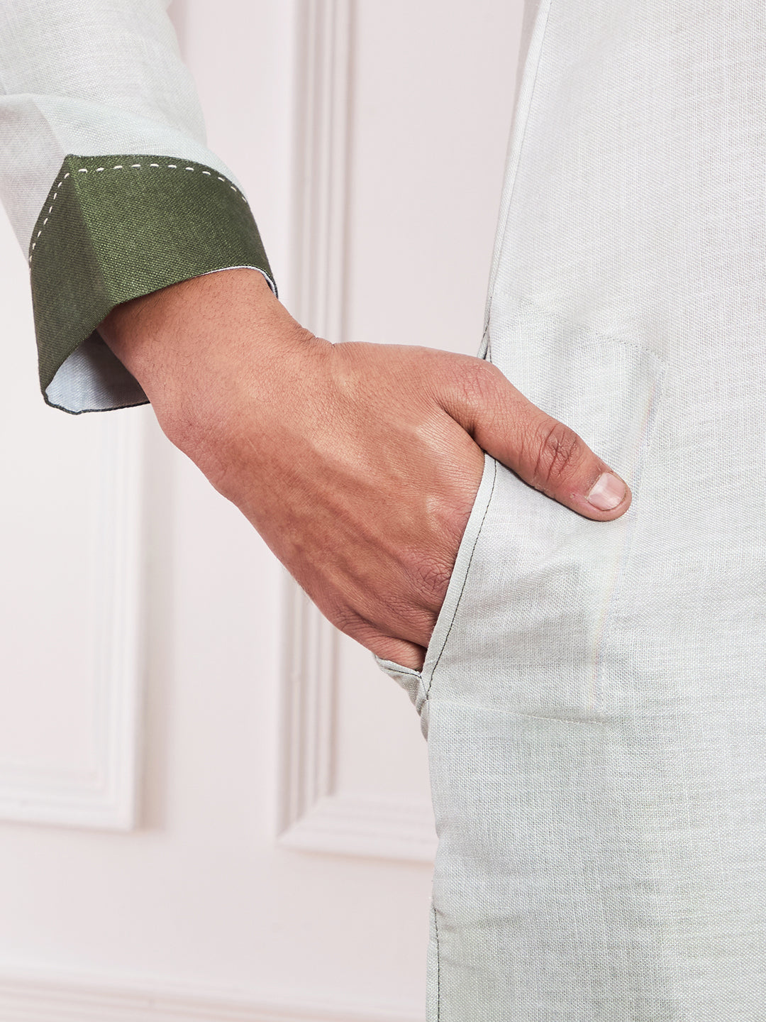 Light Olive Ombre Men's Kurta