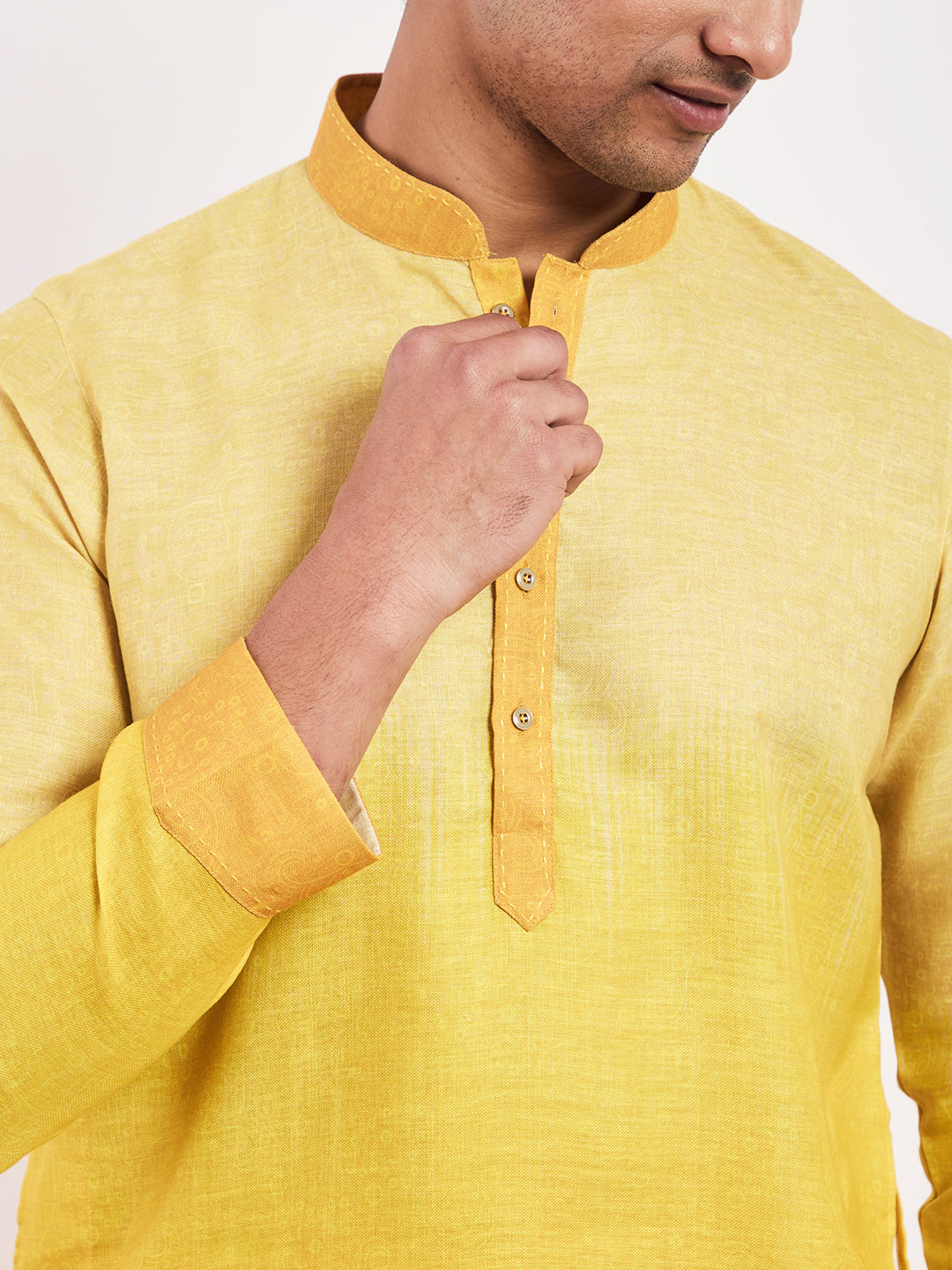 Light Yellow Ombre Men's Kurta