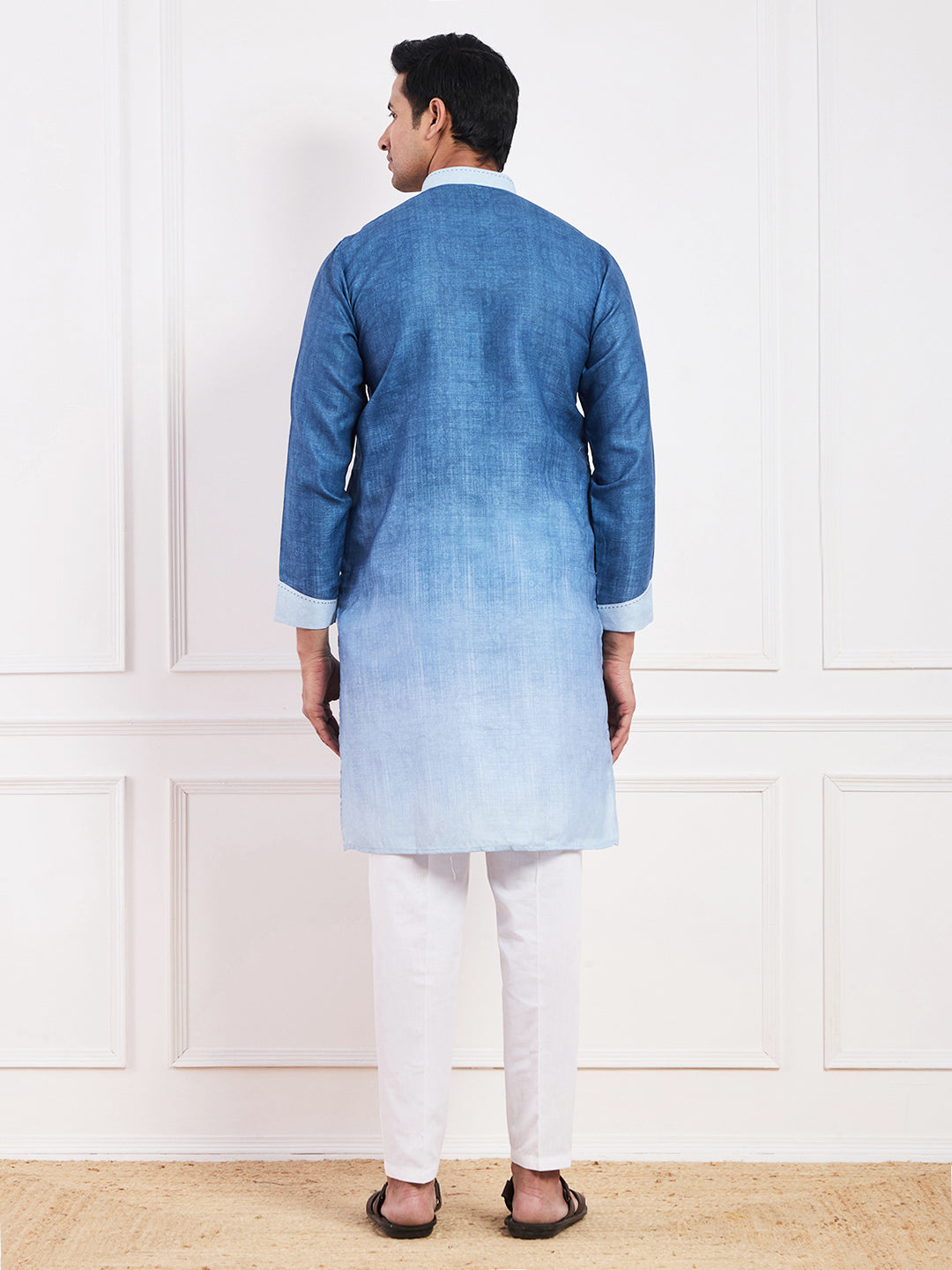 Dark Blue Ombre Men's Kurta