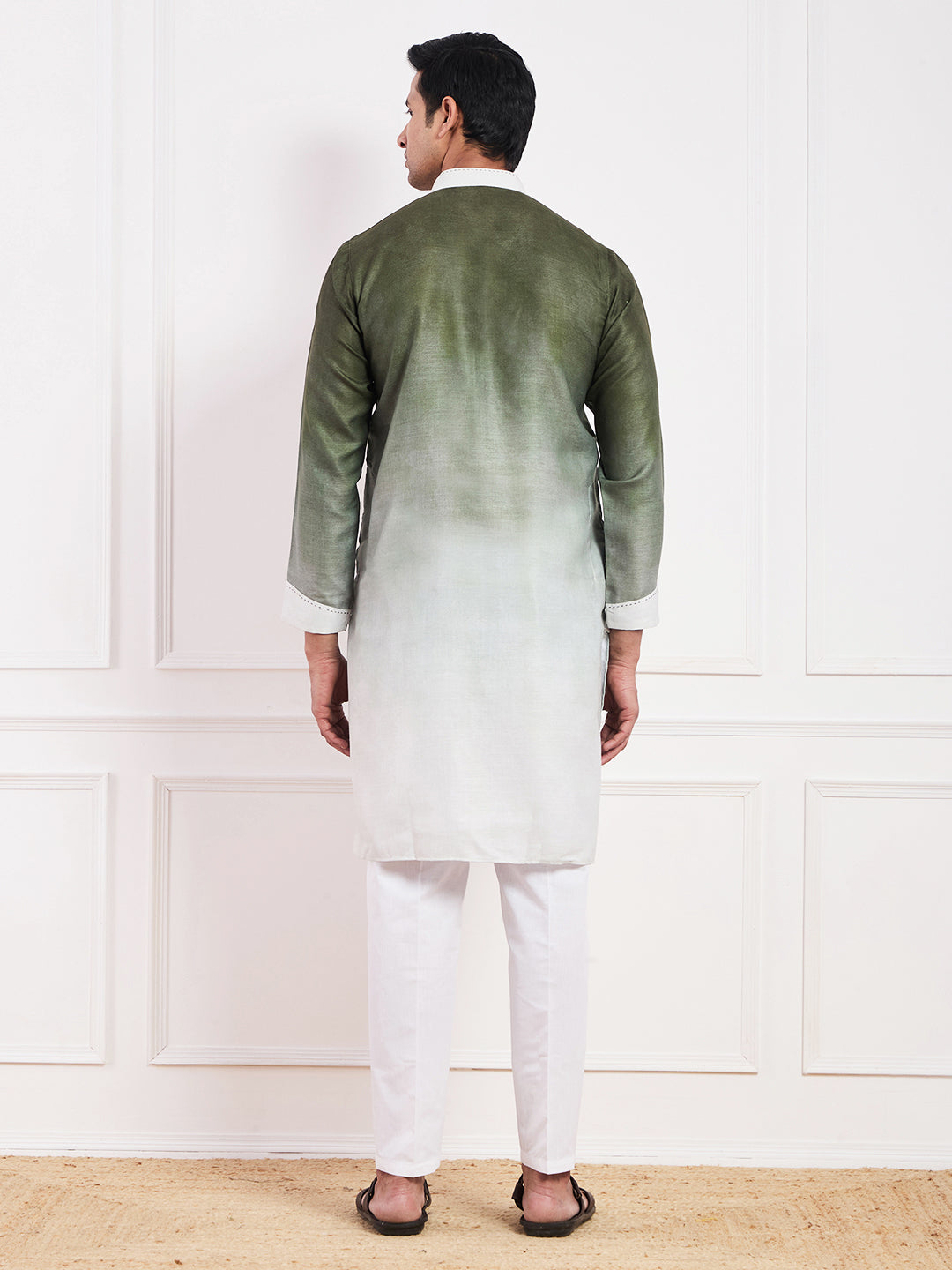 Dark Olive Ombre Men's Kurta