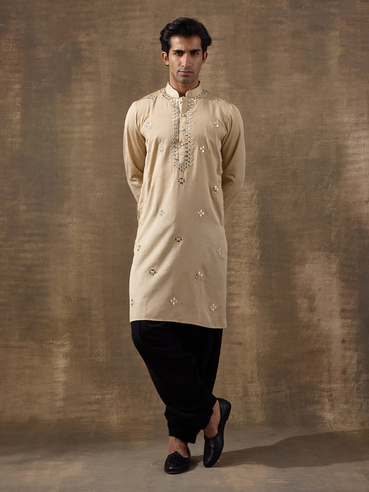 Balanced Beige Mirrored Men's Kurta