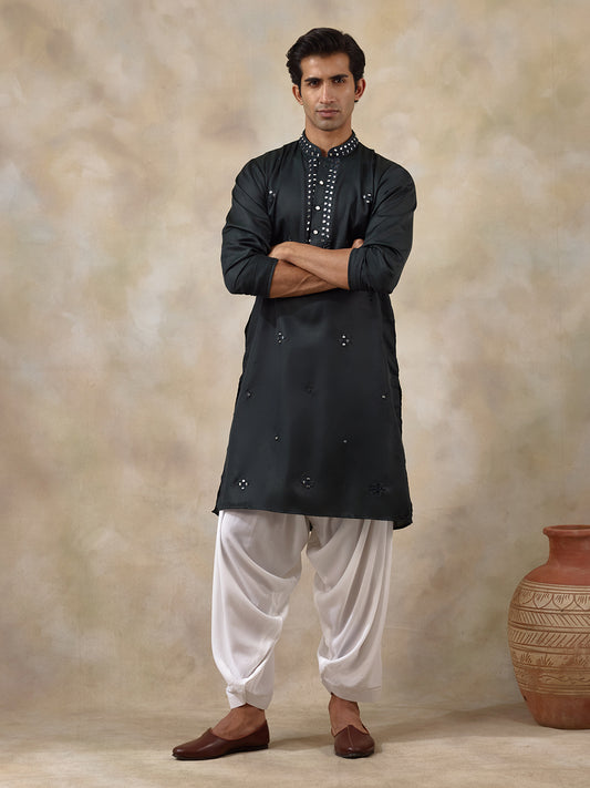 Deep Green Mirror's Men's Kurta