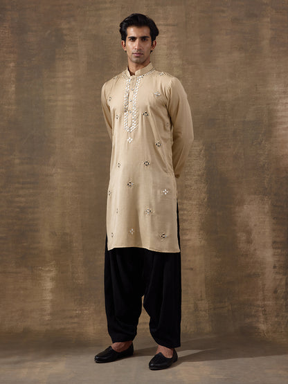 Balanced Beige Mirrored Men's Kurta