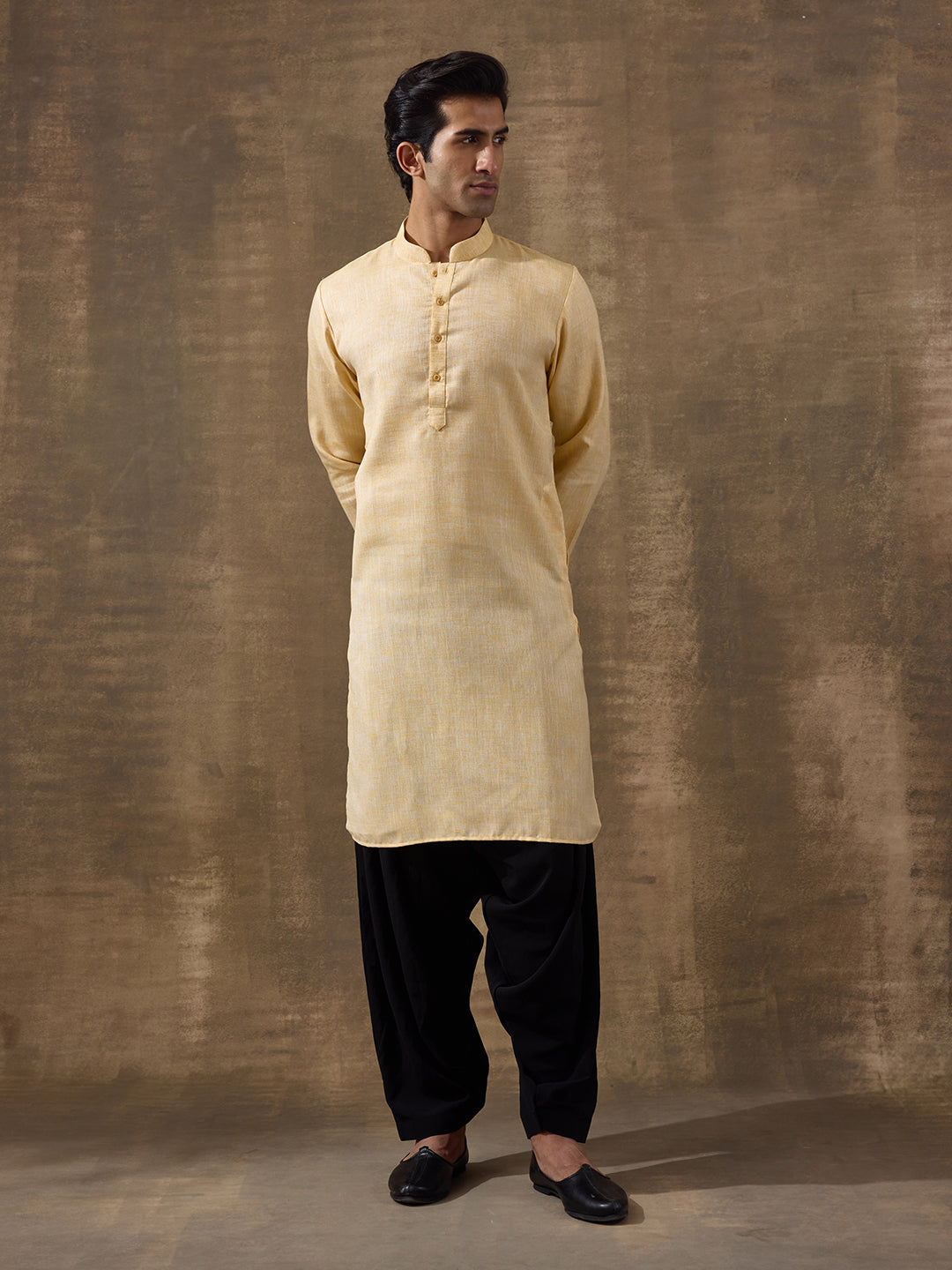 Elegant Beige Linen Men's Kurta