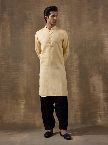 Elegant Beige Linen Men's Kurta