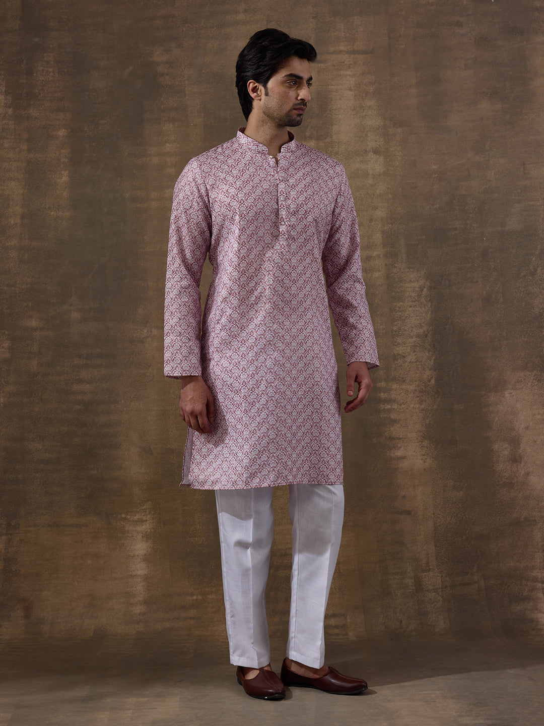 Sky Blue Ethnic Motifs Printed Men's Kurta