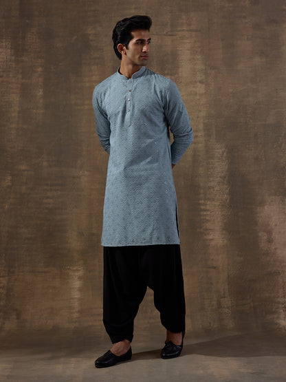 Pastel Blue Chikankari Men's Kurta