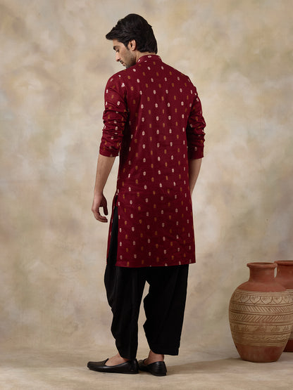 Traditional Maroon Ethnic Men's Kurta
