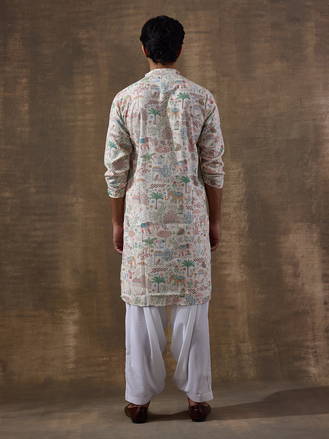 Old Jaipur Multicolor Printed Men's Kurta