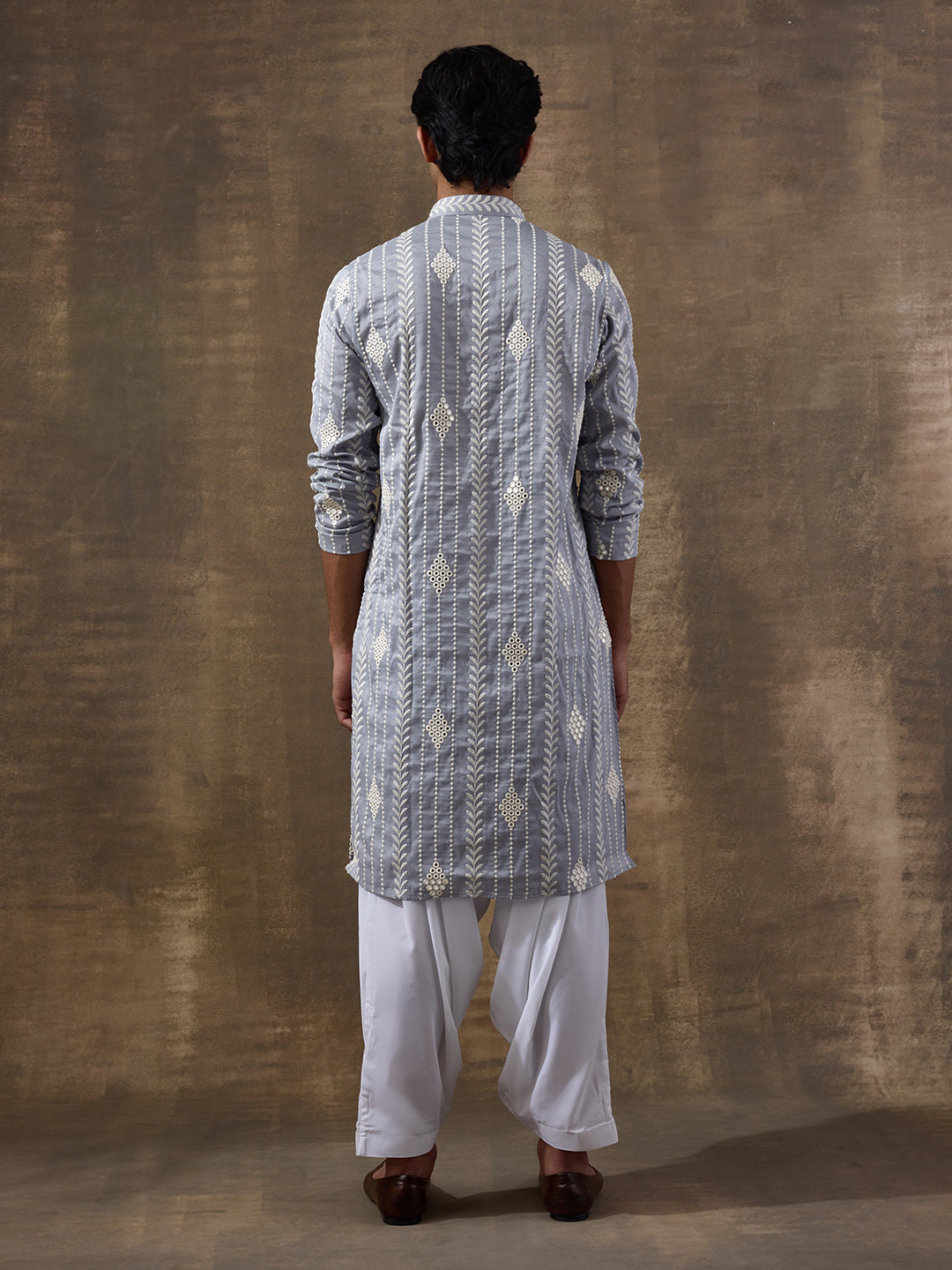 Celestial Blue Embroidered Men's Kurta