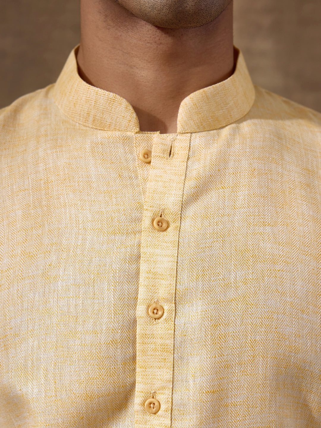 Elegant Beige Linen Men's Kurta