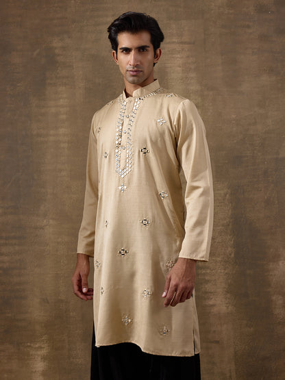 Balanced Beige Mirrored Men's Kurta