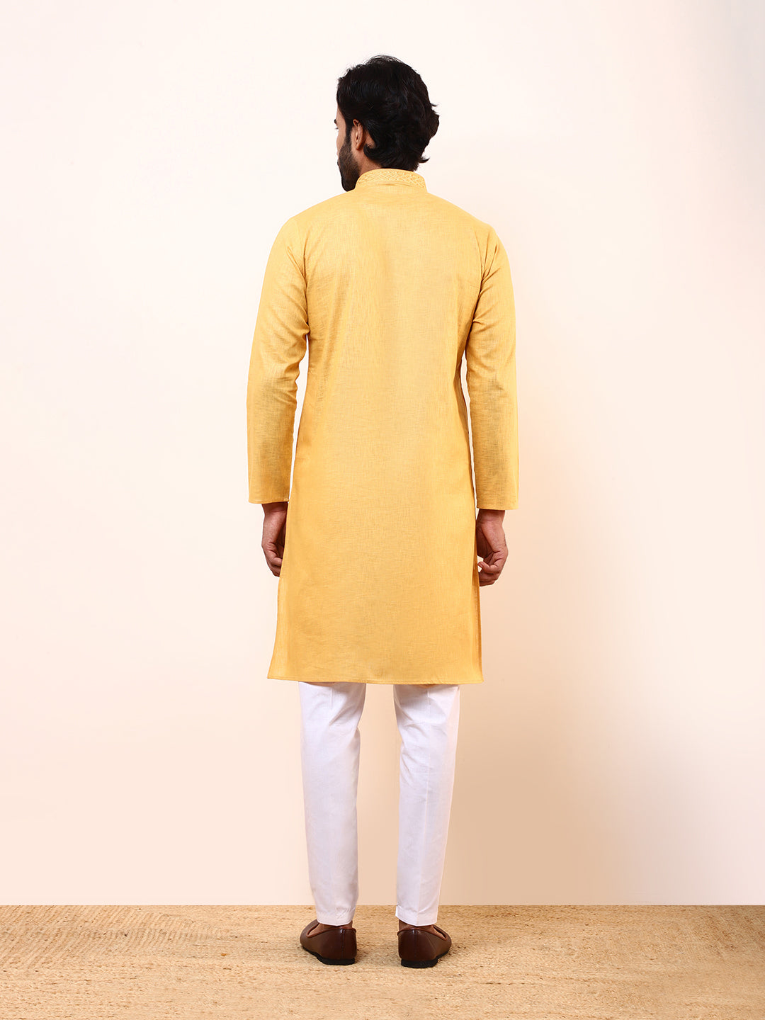 Vibrant Yellow Linen Men’s Kurta