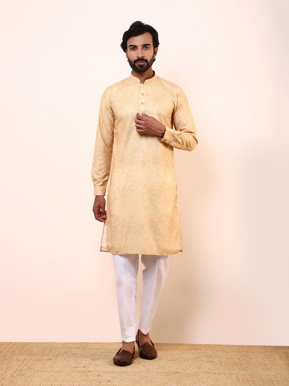 Elegant Beige Solid Men’s Kurta