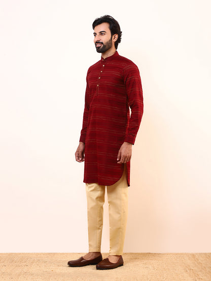 Deep Maroon Solid Men’s Kurta
