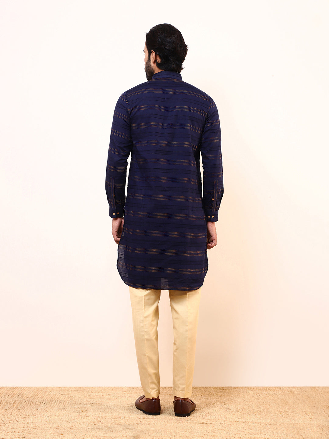 Navy Blue Solid Men’s Kurta