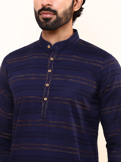 Navy Blue Solid Men’s Kurta