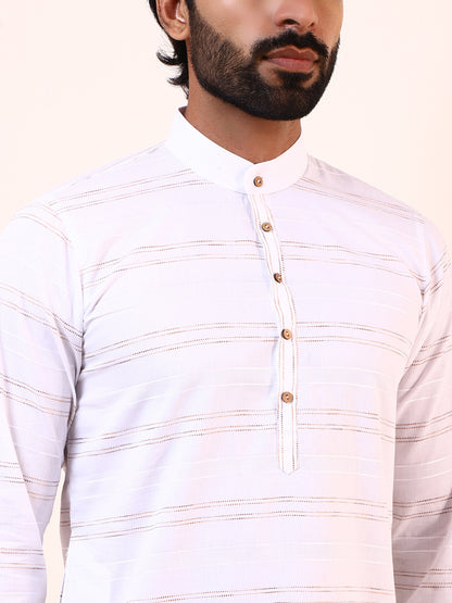 Witty White Solid Men’s Kurta