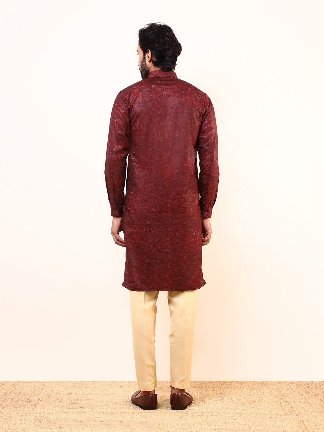 Mary Maroon Solid Men’s Kurta