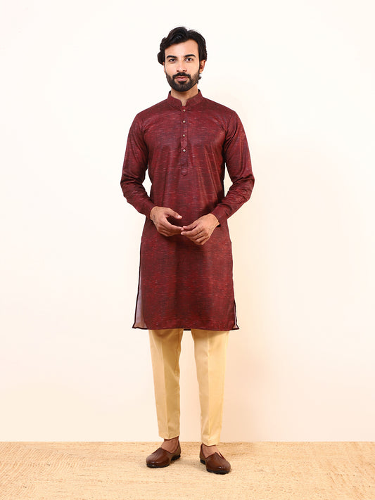 Mary Maroon Solid Men’s Kurta